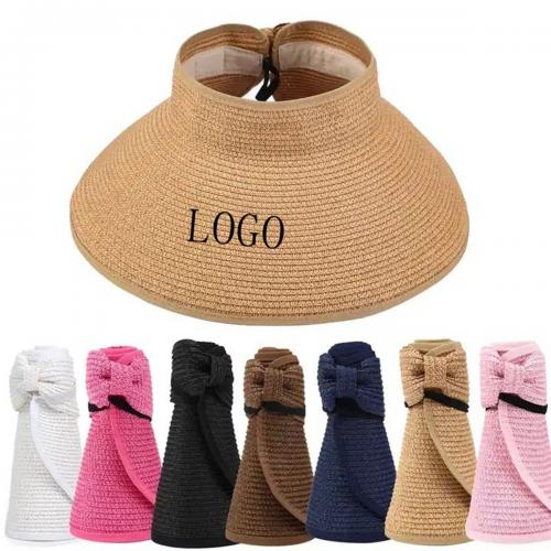 Roll Up Sun Visor Wide Brim Straw Hat